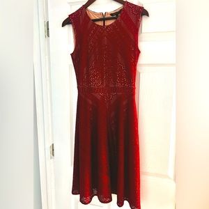 Red BCBG Max Azria Crochet Cocktail Dress